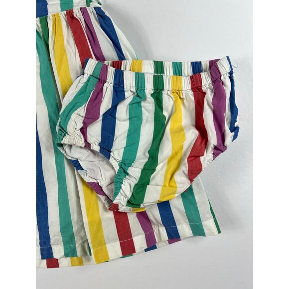 Hanna Andersson Rainbow Striped Pinafore Dress 3T 90cm - Picture 2 of 7